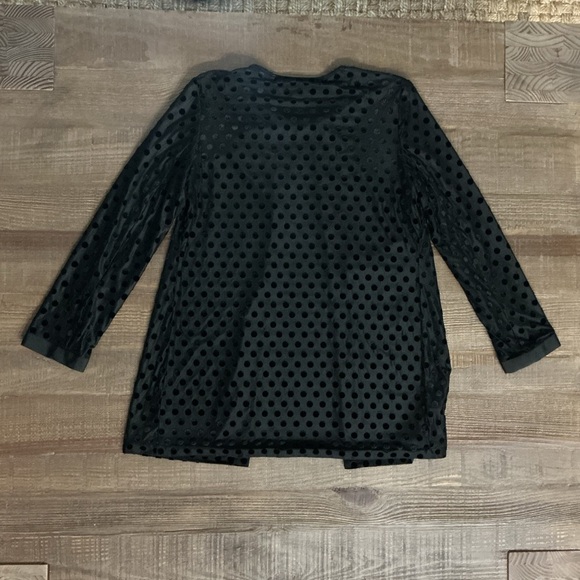 Karl Lagerfeld Paris Black Velvet Polka Dot Top - Picture 7 of 7